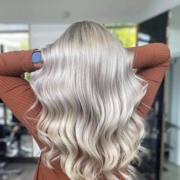 Blonde hair created by the Guy Christian hairdressing team