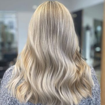 Blonde hair created by the Guy Christian hairdressing team