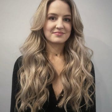 Blonde hair created by the Guy Christian hairdressing team