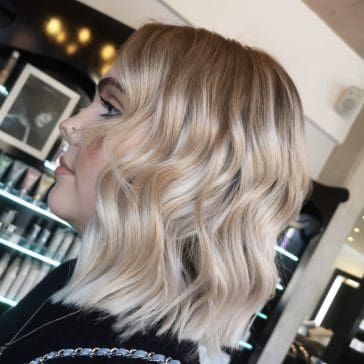 Blonde hair created by the Guy Christian hairdressing team